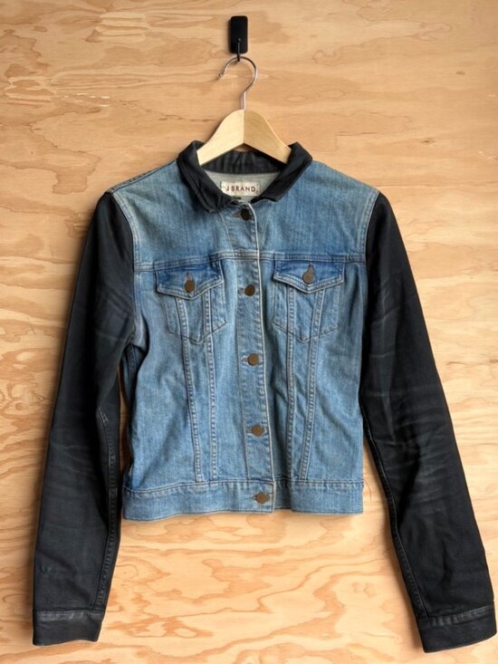 J Brand Jackets & Blazers - J BRAND - Two-Tone Denim Jacket w/ Wax Sleeves, SZ M